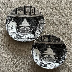 Black & White Apothecary small Dinner Plate and Bowl - Home Dining Dinnerware